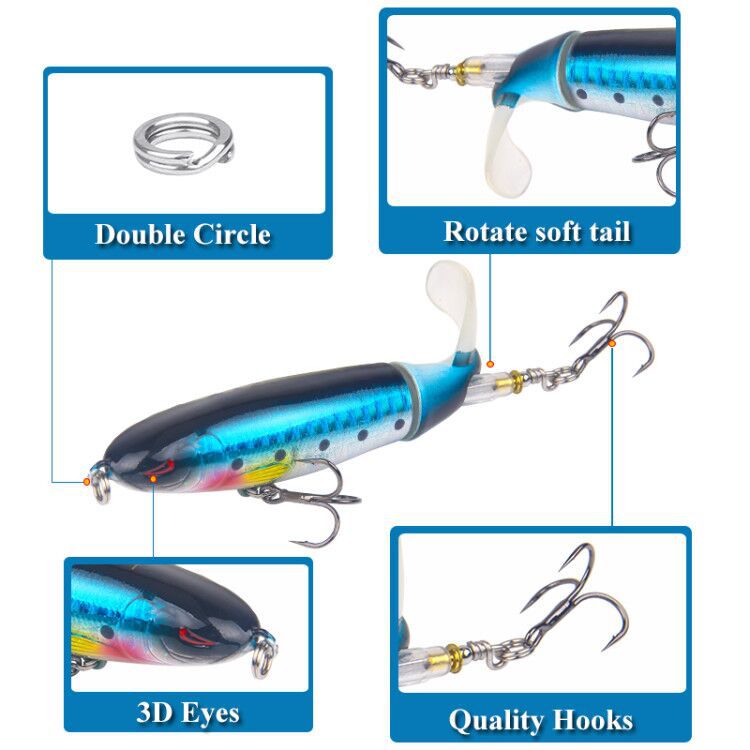 Road Sub-bait Propeller Tractor Hard Bait Floating Water Pencil Lure Bait Outdoor dealsniper-net