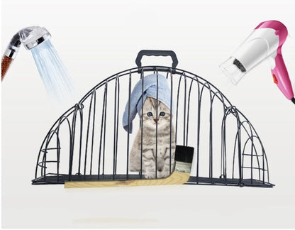 Cats Use A Bath And Transport Cage To Prevent Scratching Pets Gym From House