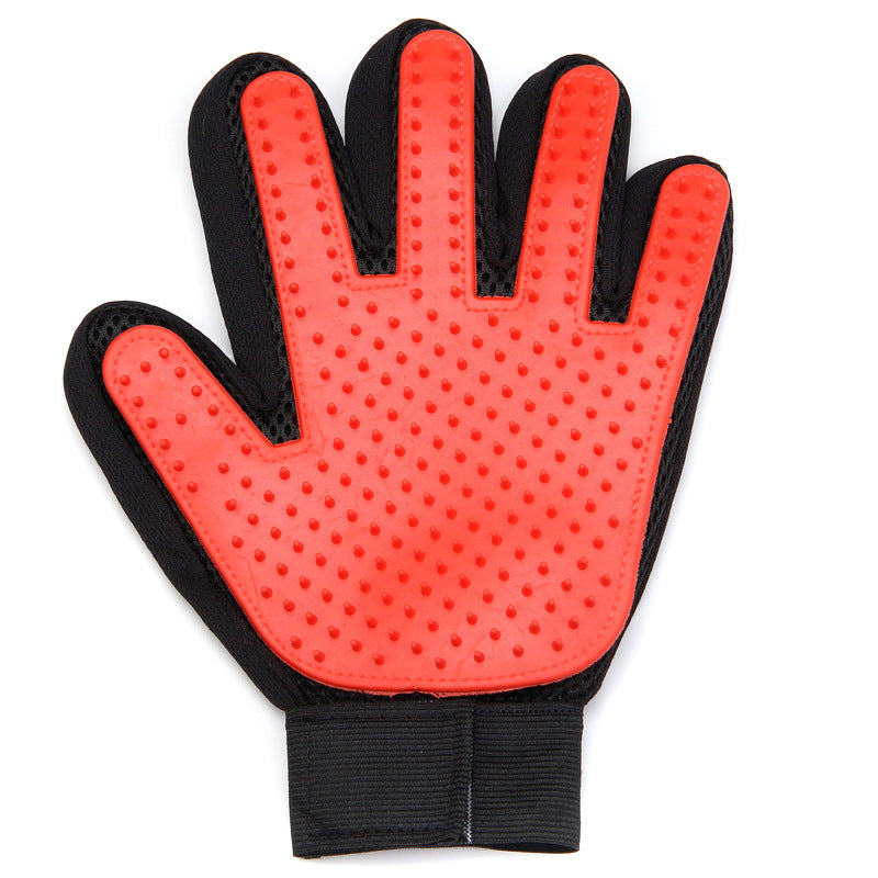 Pet Gloves Cat Petting Gloves Float Hair Cleaning Comb Pets DealSniper.net Left Hand Red XKST