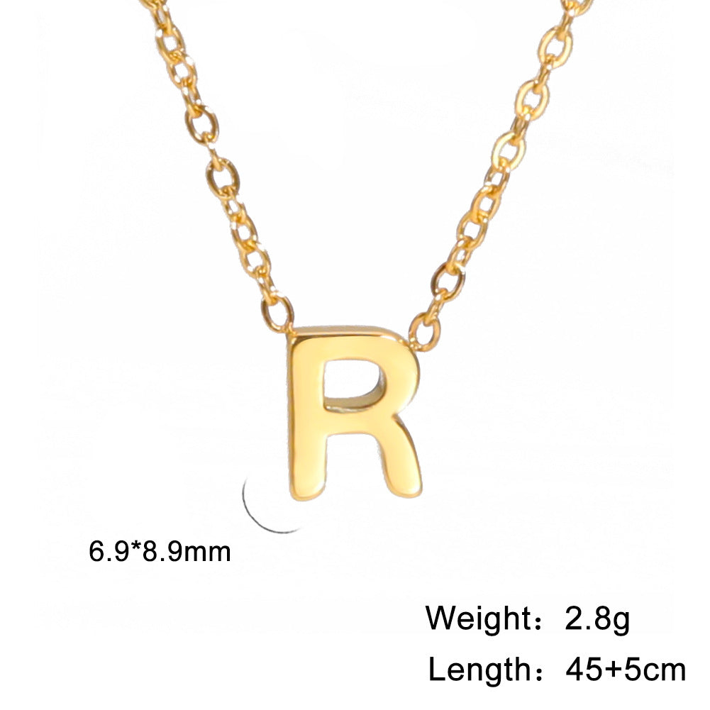 Fashion Alphabet Stainless Steel Necklace Jewelry dealsniper-net R