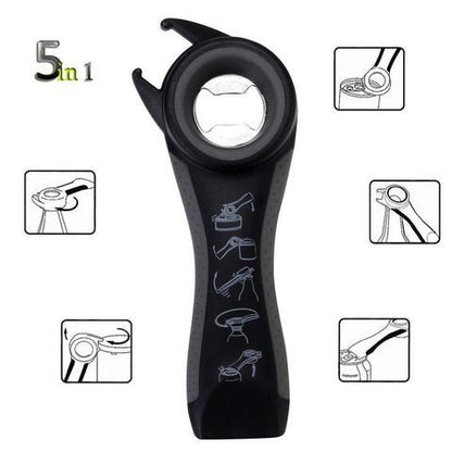 5 in 1 Creative Multifunction Stainless Steel Can Opener Beer Bottle Opener Kitchen DealSniper.net