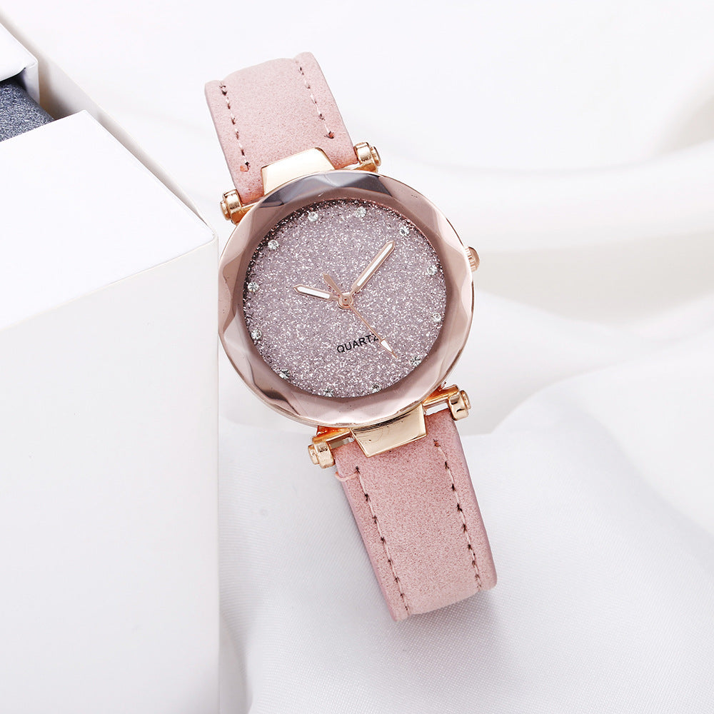 Casual Women Romantic Starry Sky Wrist Watch Leather Jewelry dealsniper-net Pink