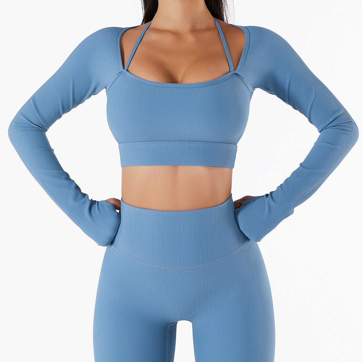 Sports Top Women's Quick-drying Workout Clothes Women Gym From House Haze Blue L
