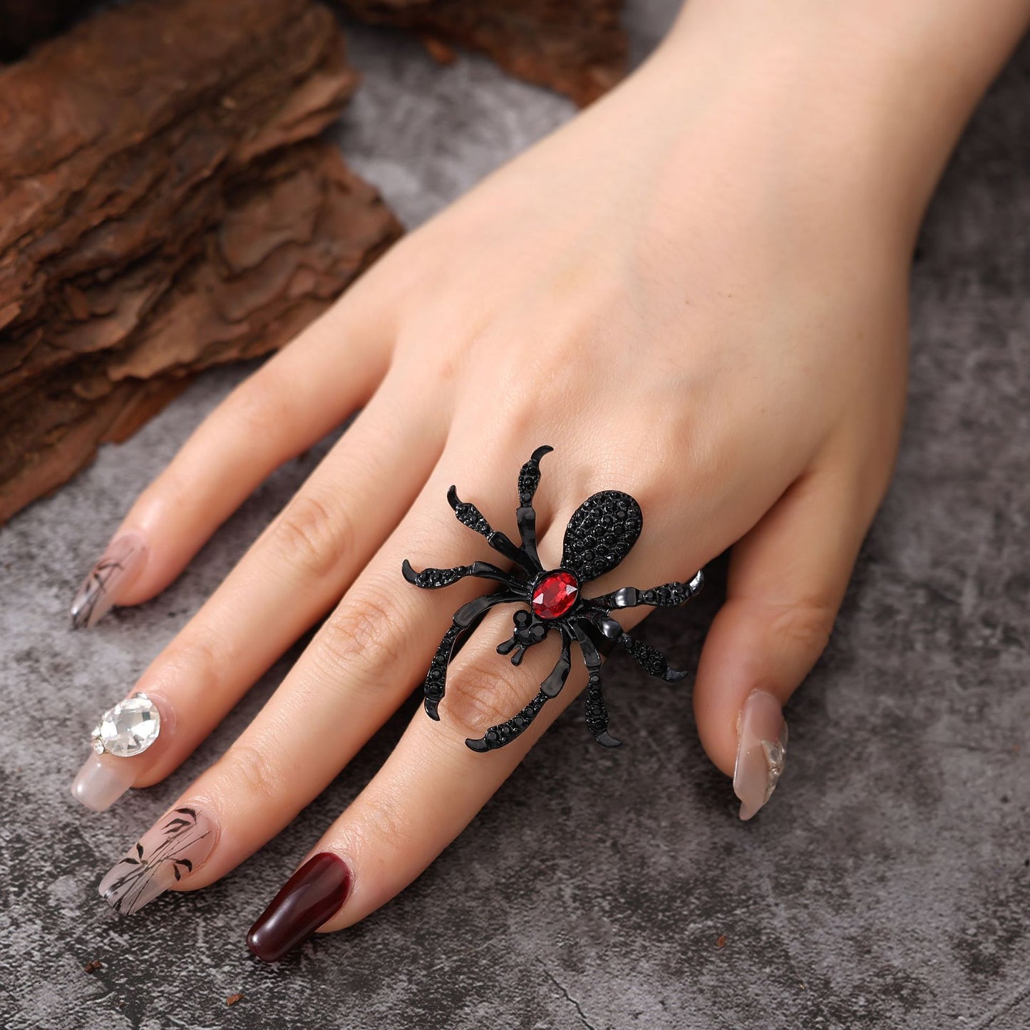 Fashion Dark Halloween Spider Ring Jewelry dealsniper-net