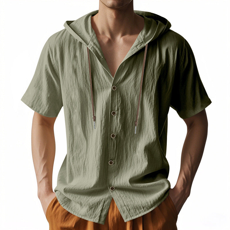 Cross-border Men's Sports Casual Comfortable Short-sleeved Men Gym From House Army green L