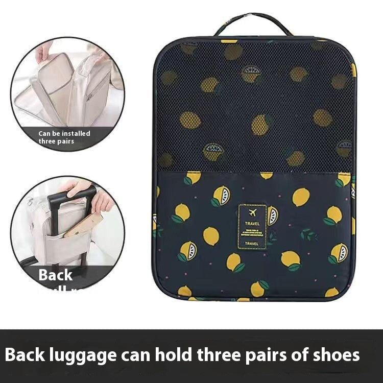 Travel Storage Three-layer Shoe Bag Thickened Oxford Cloth Shoe Bag House dealsniper-net Black Lemon