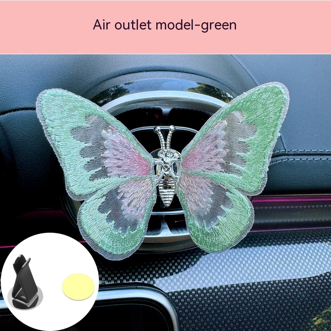Moving Embroidery Butterfly Center Console Air Outlet