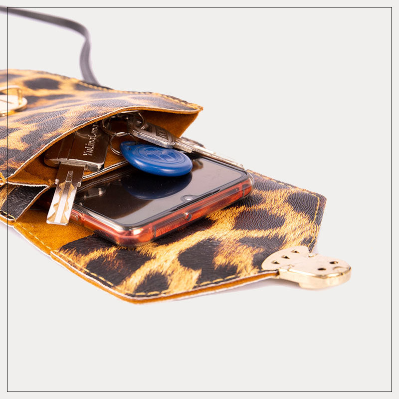 Retro leopard print phone bag Women dealsniper-net