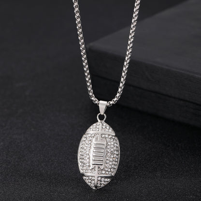 American Football Pendant Necklace Jewelry dealsniper-net 02 White KX585