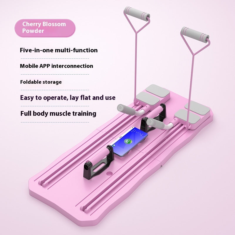 Fitness Board Upgrade Multi-functional Abdominal Wheel Home Sports Gym From House Pink