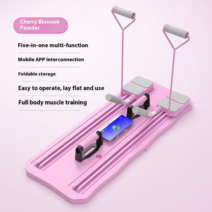 Fitness Board Upgrade Multi-functional Abdominal Wheel Home Sports Gym From House Pink