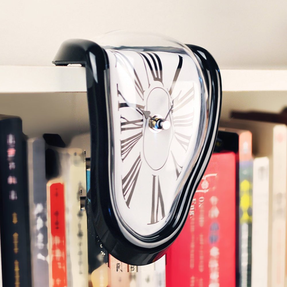 Melting Clock Fashion Home Decoration House dealsniper-net Black