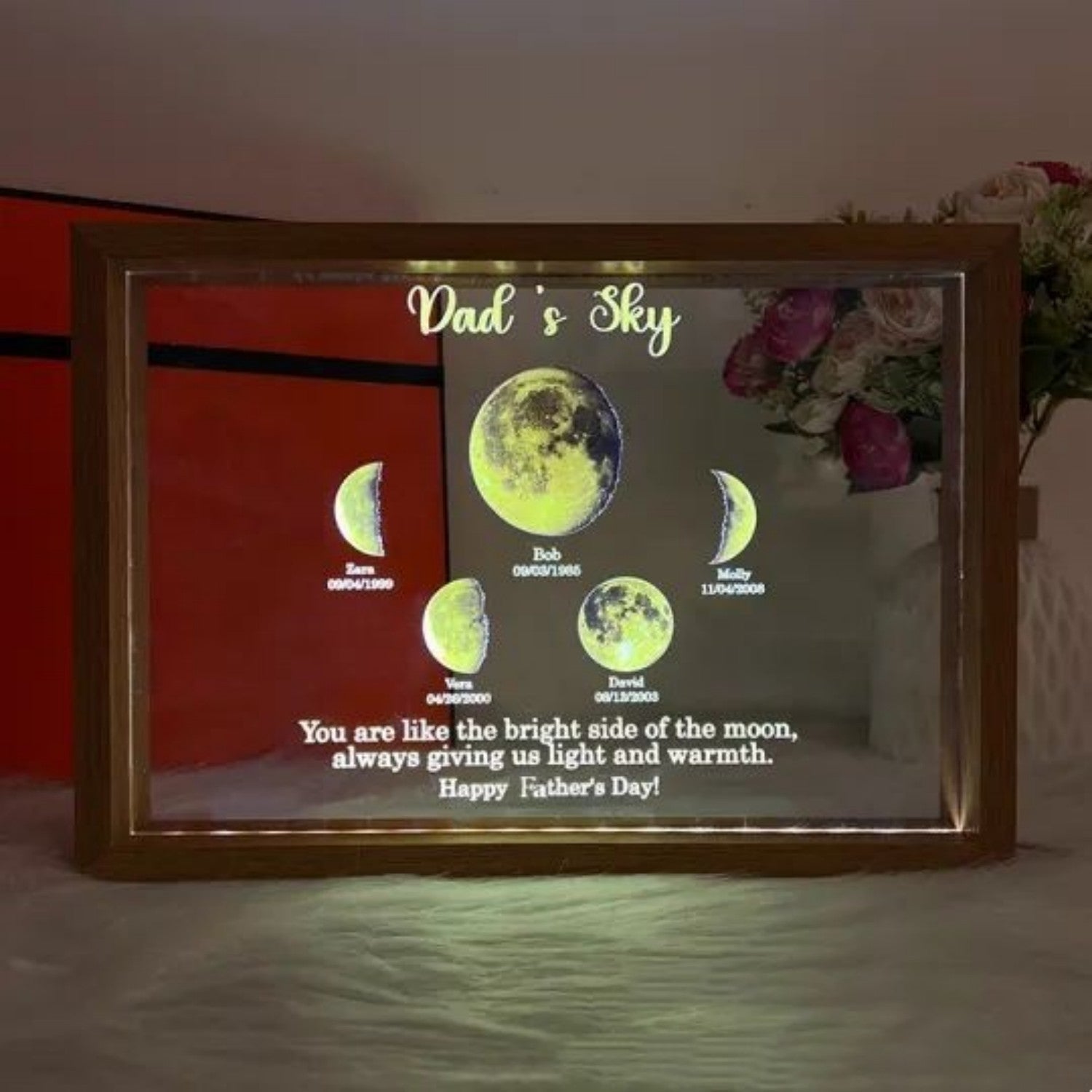 Moon Phase Transparent Luminous Ornament Home Decor DealSniper.net Ornament 15x20cm