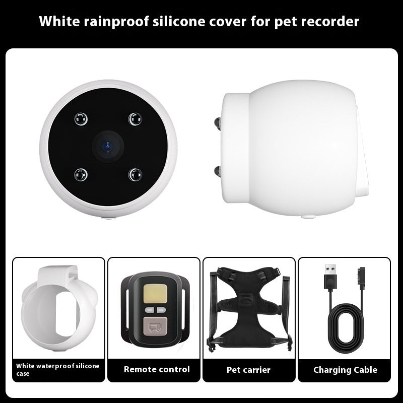 Pets Recorder Pet Tracker Collar Dogs And Cats Viewing Angle Pets dealsniper-net White L