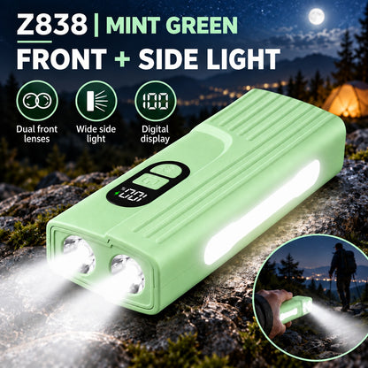 Rechargeable Z838 Green Portable Bicycle Flashlight Power Bank Outdoor DealSniper.net