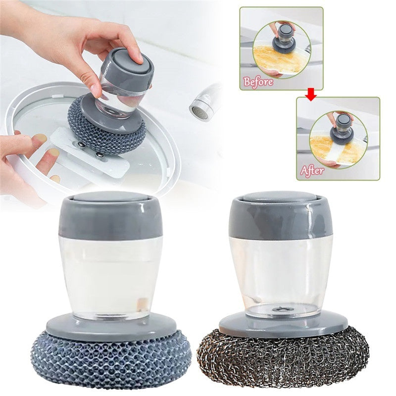 Kitchen Soap Dispensing Palm Brush Cleaner Kitchen DealSniper.net