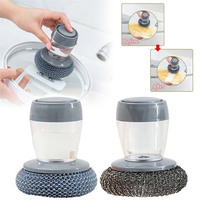 Kitchen Soap Dispensing Palm Brush Cleaner Kitchen DealSniper.net