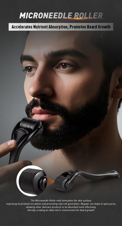 Beard Growth Hair Treatment Value Set Oil Microneedle Roller Suit Men Gym From House