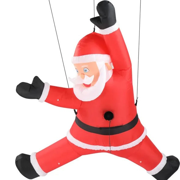 4.9 FT Lighted Christmas Decoration Inflatable Hanging Santa Claus