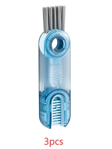 3 In 1 Tiny Bottle Cup Cover Brush Straw Cleaner Tools Multi-Functional Kitchen dealsniper-net Blue 3PCS
