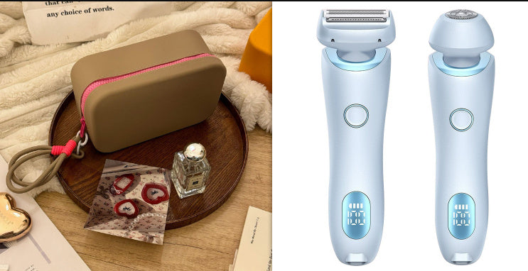 2 In 1 Hair Removal Epilator USB Rechargeable Trimmer Beauty dealsniper-net Blue andKhaki Rose Red set USB