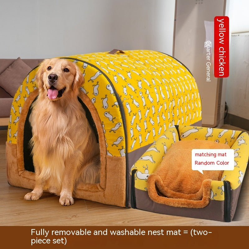 Large Dog House Type Pets Can Be Dismantled And Washed Pets DealSniper.net Yellow A 3XL