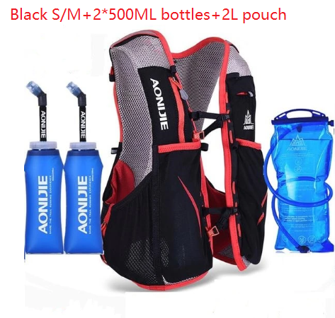 Running Water Bag Backpack Sports Vest Men dealsniper-net Bag S M 2pcs 500ml BTL 2L