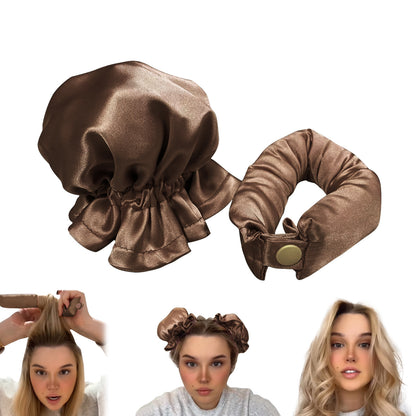 New Heatless Curl Stick With Cloth Cover Cute Ball Head Women dealsniper-net Brown