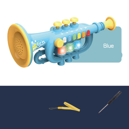 Children's Simulation Electric Saxophone Trumpet Clarinet Early Education Music Toys Kids dealsniper-net Blue Trumpet