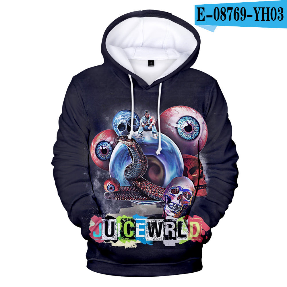 Hip-hop singer Juice Wrld 3D Hoodie Men DealSniper.net P 3XL