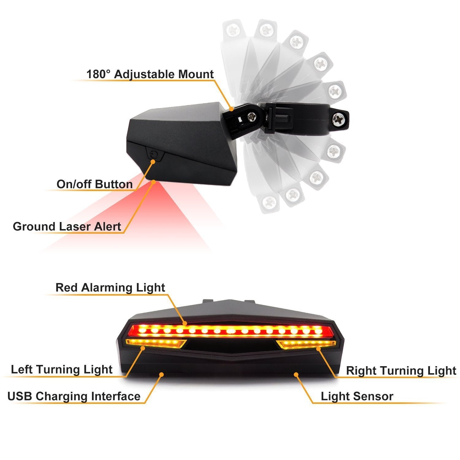 Smart mountain bike tail light Outdoor dealsniper-net