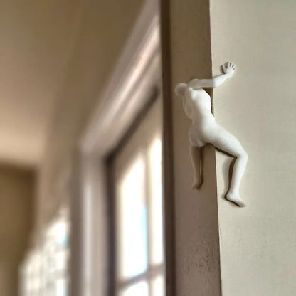 Unique Climber Sculpture Wall Decor Climber Wall Decoration Home Decor DealSniper.net Left Beige