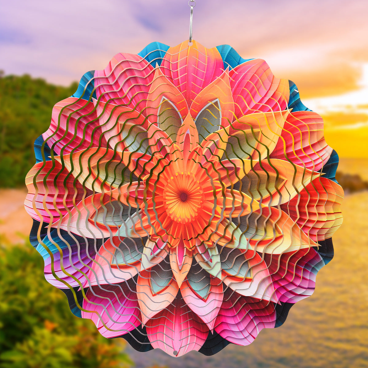 3D Rotating Wind Spinner Colorful Rotating Wind Chime House DealSniper.net