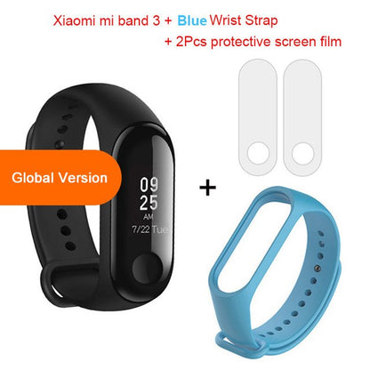 Global Version Xiaomi mi band 3 Fitness Tracker Smart Bracelet Jewelry Gym From House Add blue wrist strap