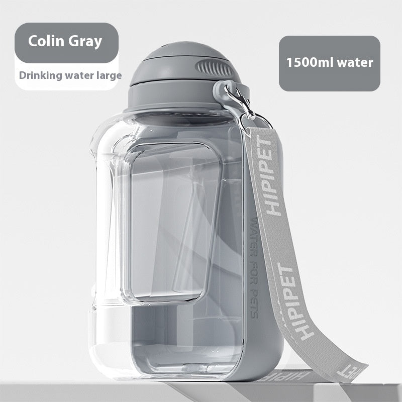 2 In 1 Dog Large Capacity Pets Out Drinking Dispenser Pets DealSniper.net Grey 1500ml