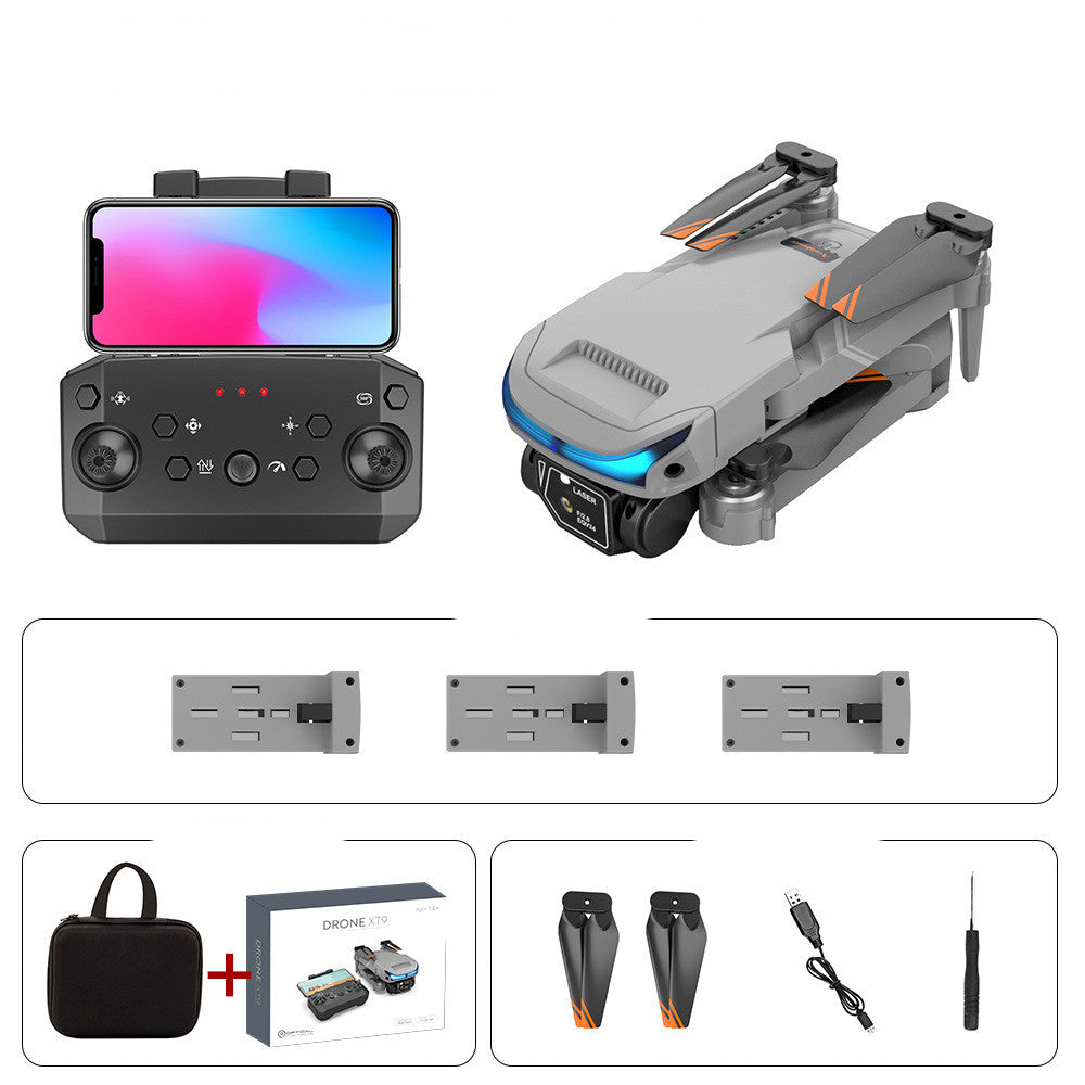 High-definition Dual-lens Multi-rotor Optical Flow Fixed-height Electronics Gym From House Light Grey 3Battery USB