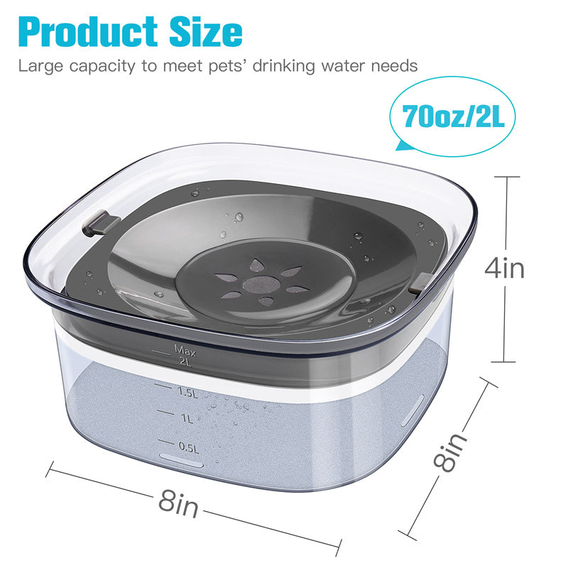 70oz Dog Water Bowl Large Capacity Spill Proof Dog Bowl Pets dealsniper-net