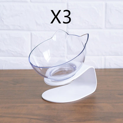 Non Slip Double Cat Bowl With Raised Stand Pet Food Pets dealsniper-net Single transparent shelf3pcs