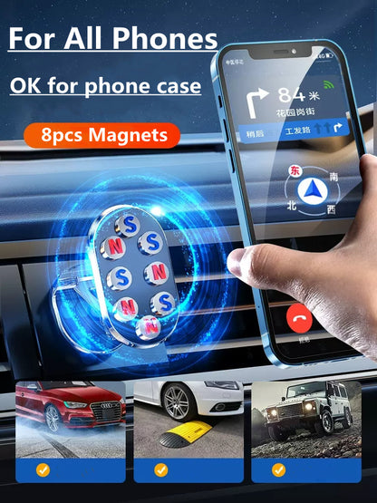 Rotate Metal Magnetic Car Phone Holder Foldable Universal Vehicle Gym From House