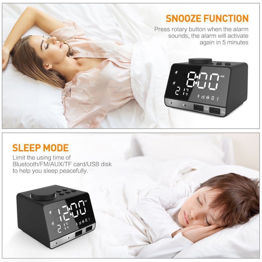 Alarm clock USB mobile phone charging U disk TF play radio