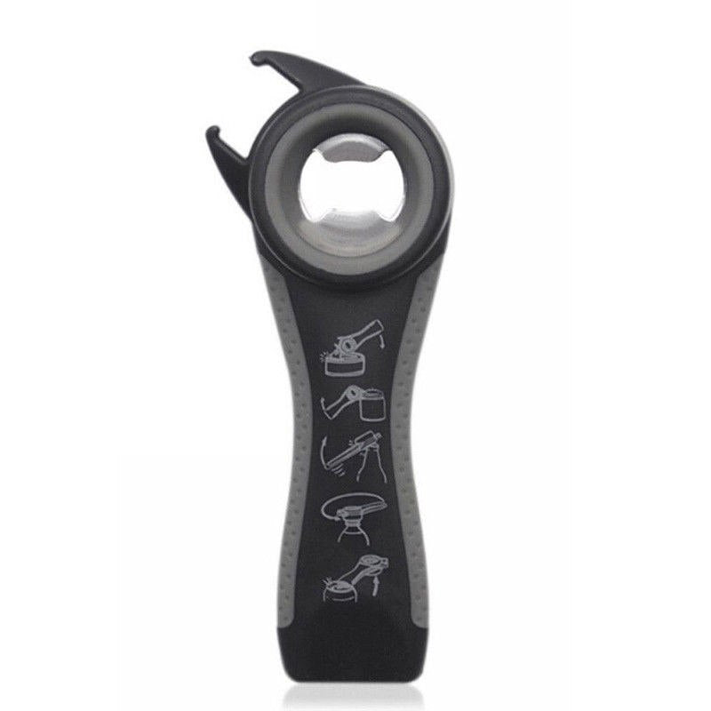 5 in 1 Creative Multifunction Stainless Steel Can Opener Beer Bottle Opener Kitchen DealSniper.net Black Gray