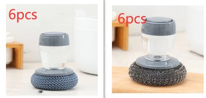 Kitchen Soap Dispensing Palm Brush Cleaner Kitchen DealSniper.net A and B 6set