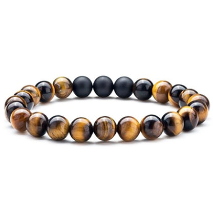 Tiger Eye Couple Bracelets Matte Black Agate Beads Bracelet Jewelry dealsniper-net T