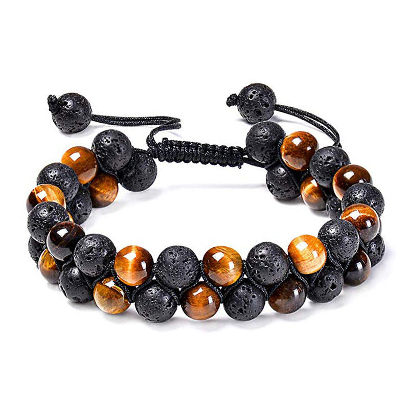 Tiger Eye Couple Bracelets Matte Black Agate Beads Bracelet Jewelry dealsniper-net A