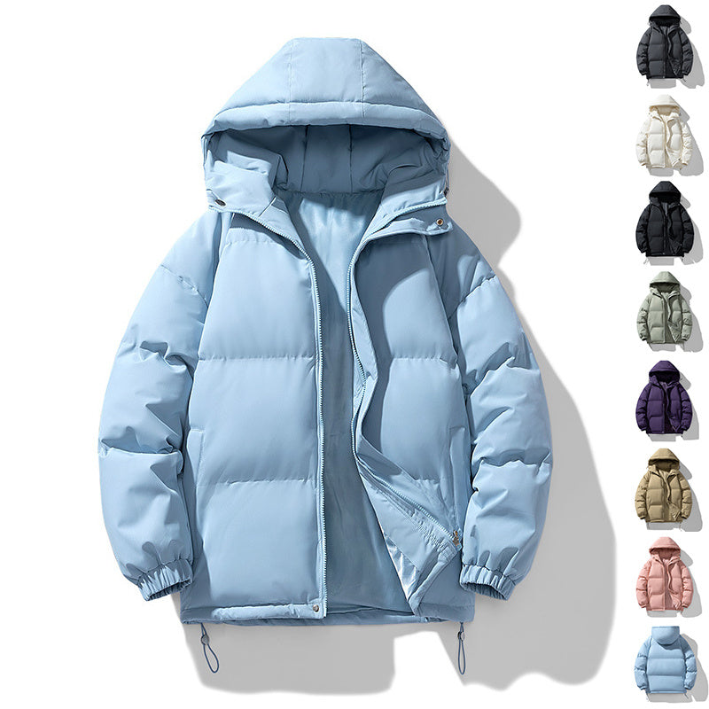 Men's Hoodie Coat Winter Fashion Solid ZIp-up Thickened Jacket Men null