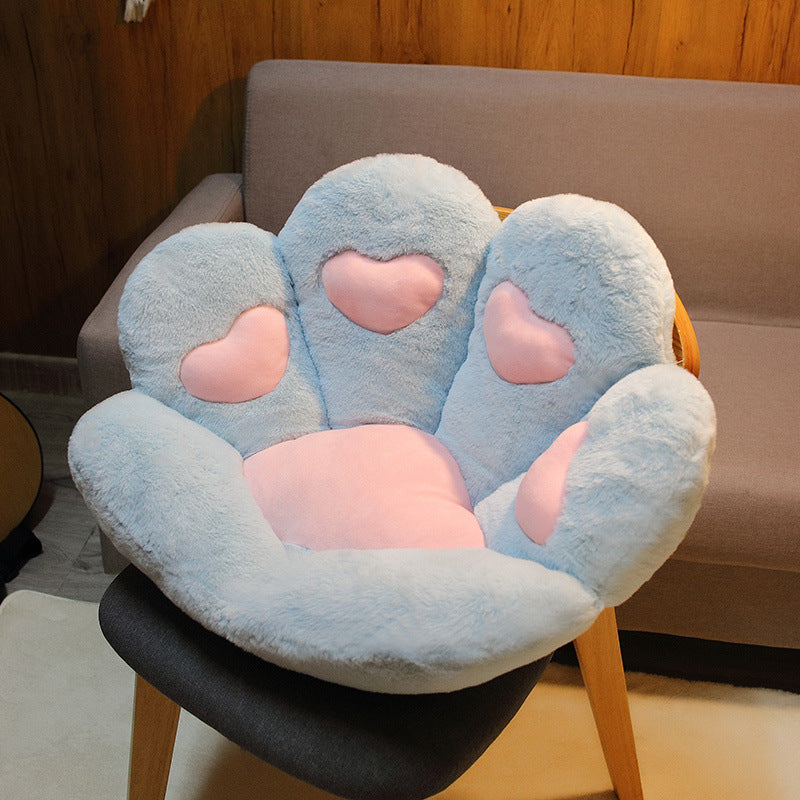 Cute Cat Paw Back Pillows Plush Chair Cushion Animal Child Seat Home dealsniper-net Blue 7060cm