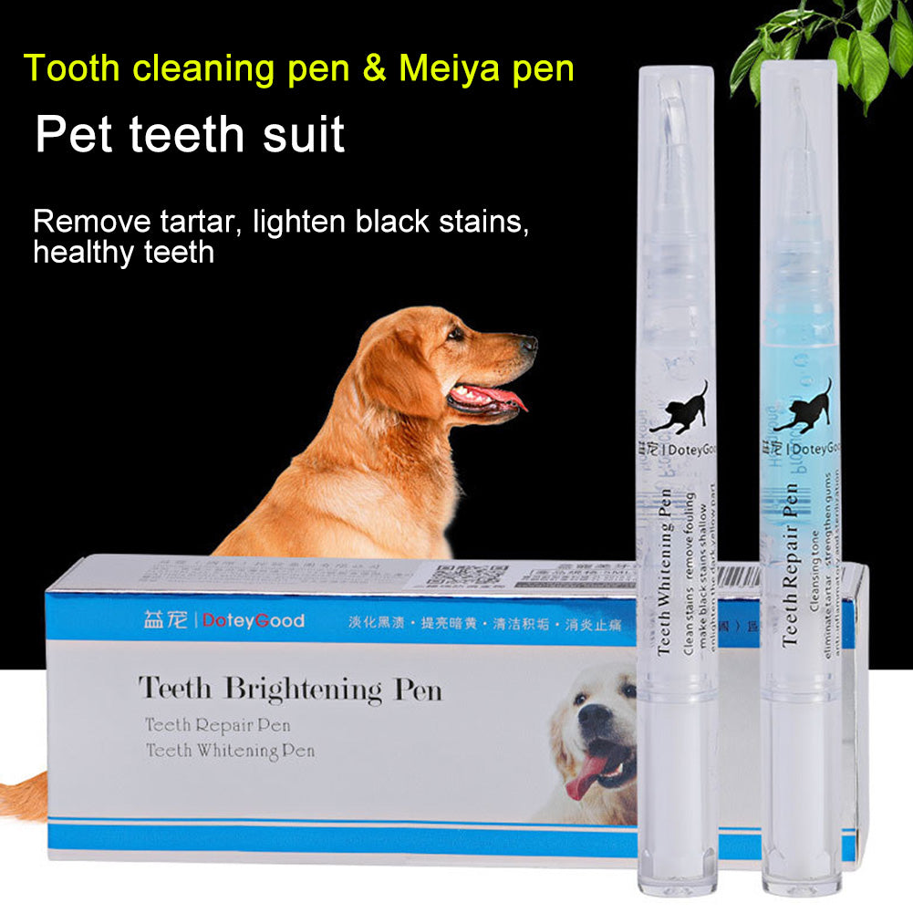 Pet Teeth Repairing Kit For Dog Cat Teeth Cleaning Pen Kit Pets Gym From House