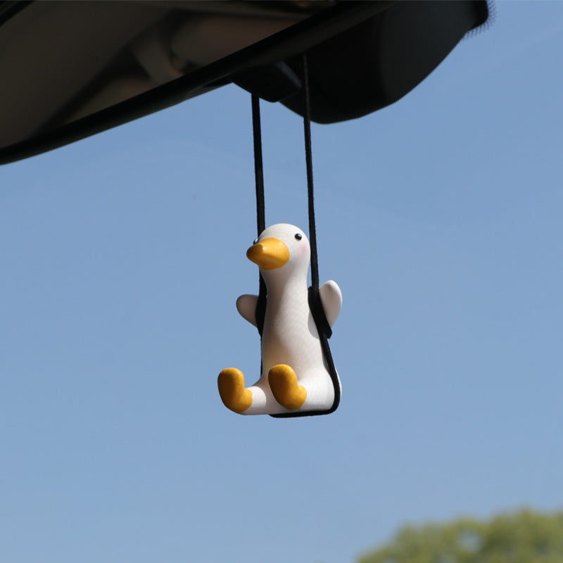 Car Pendant Cute Anime Little Duck Swing Auto Rearview Mirror Vehicle dealsniper-net Thin duck