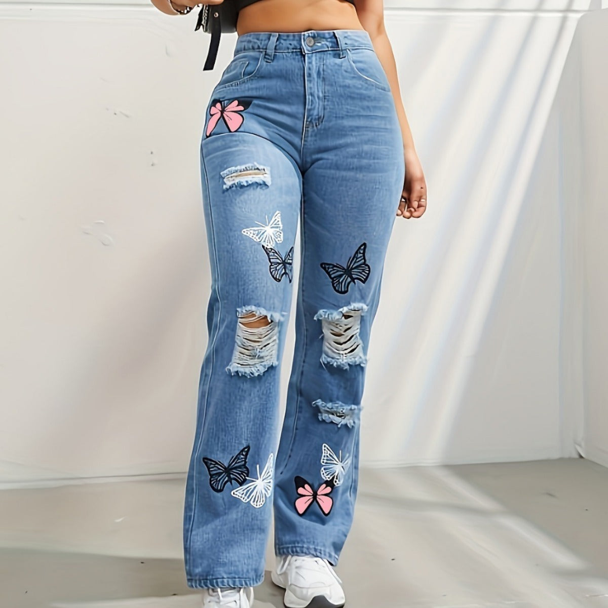 High Waisted Straight Leg Jeans For Women Women dealsniper-net