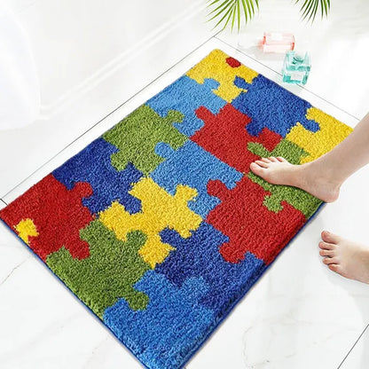 Bathroom Rug 20x32 Non Slip Fluffy Teal Bath Mat For Bathroom House Gym From House